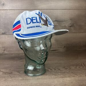 VTG Challenger Caps We Deliver Snapback Trucker Hat Postal Office Cap Adjustable